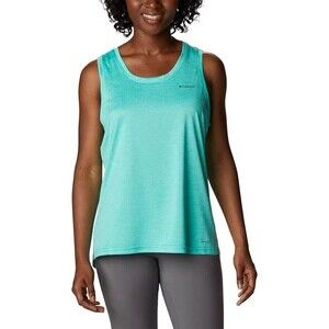Columbia Womens Pullover Hike Tank Top Bright Aqua Blue Heather Size S